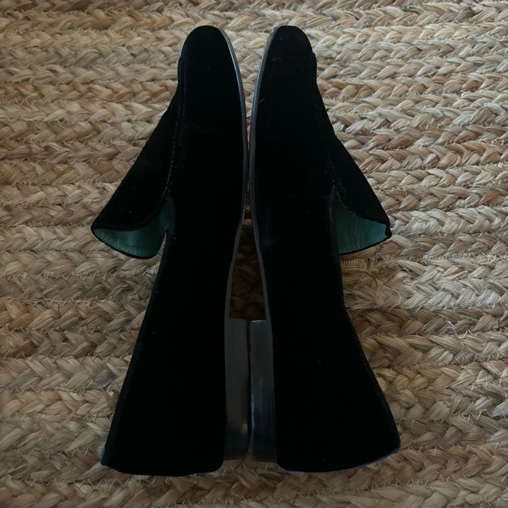 Bluebird Size 9 Black Velvet Loafers Made in Brazil Luxury